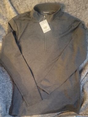 Men's Gray Quarter-Zip Pullover Sweater